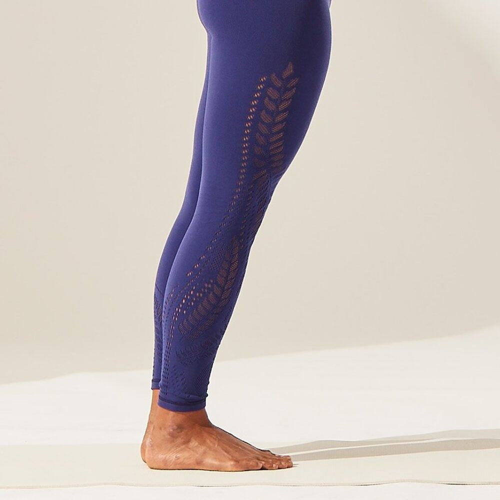 Athleta Warp Knit 7/8 Tights Poseidon Blue XXS/XS - Picture 2 of 7